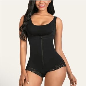 SHAPERX Colombian Firm Tummy Control Faja with Zip Hooks Shapewear Black Cincher